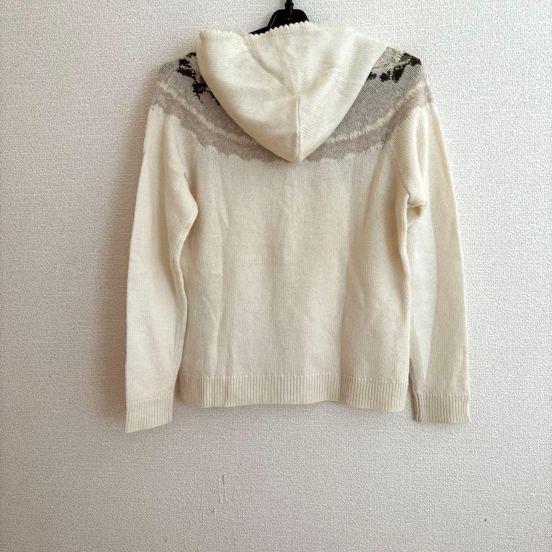 ピンクハウスフード付きニットジップパーカーカーディガン カシミヤ