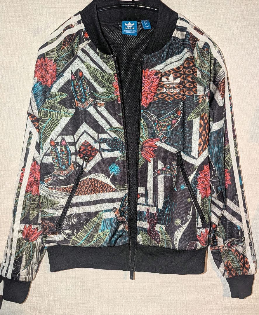 adidas】 花と鳥プリント 柄 ジャージ - メルカリ