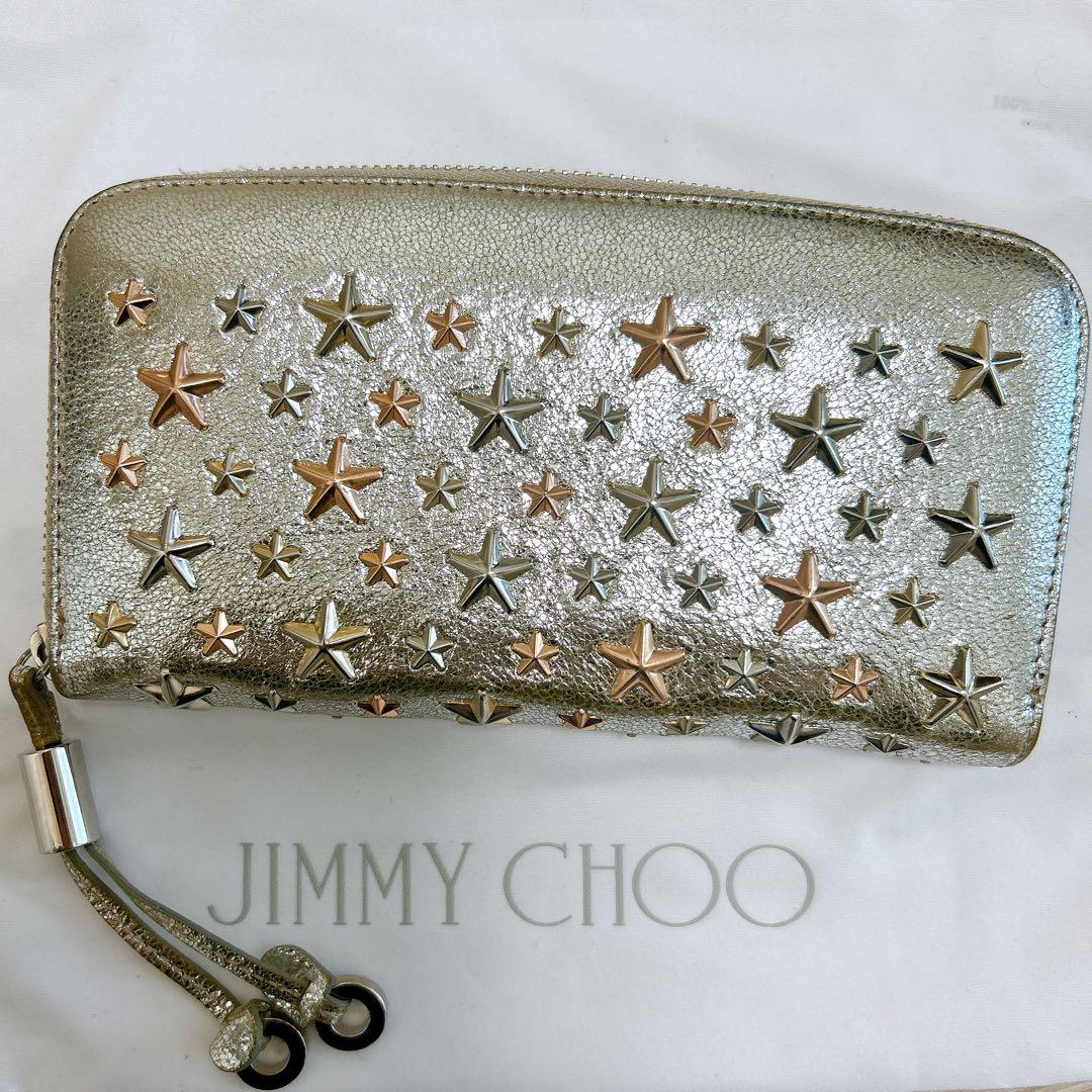 JIMMY CHOO】長財布 星柄 ゴールド シルバー 金運UPの春財布 - メルカリ