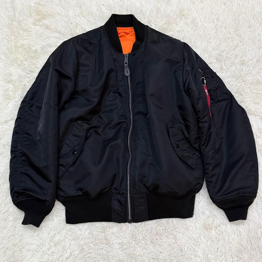 1945　アルファインダストリーズ　MA-1フライトジャケット　Lサイズ　黒 アルファ インダストリーズ ALPHA INDUSTRIES MA-1 スリムフィット
