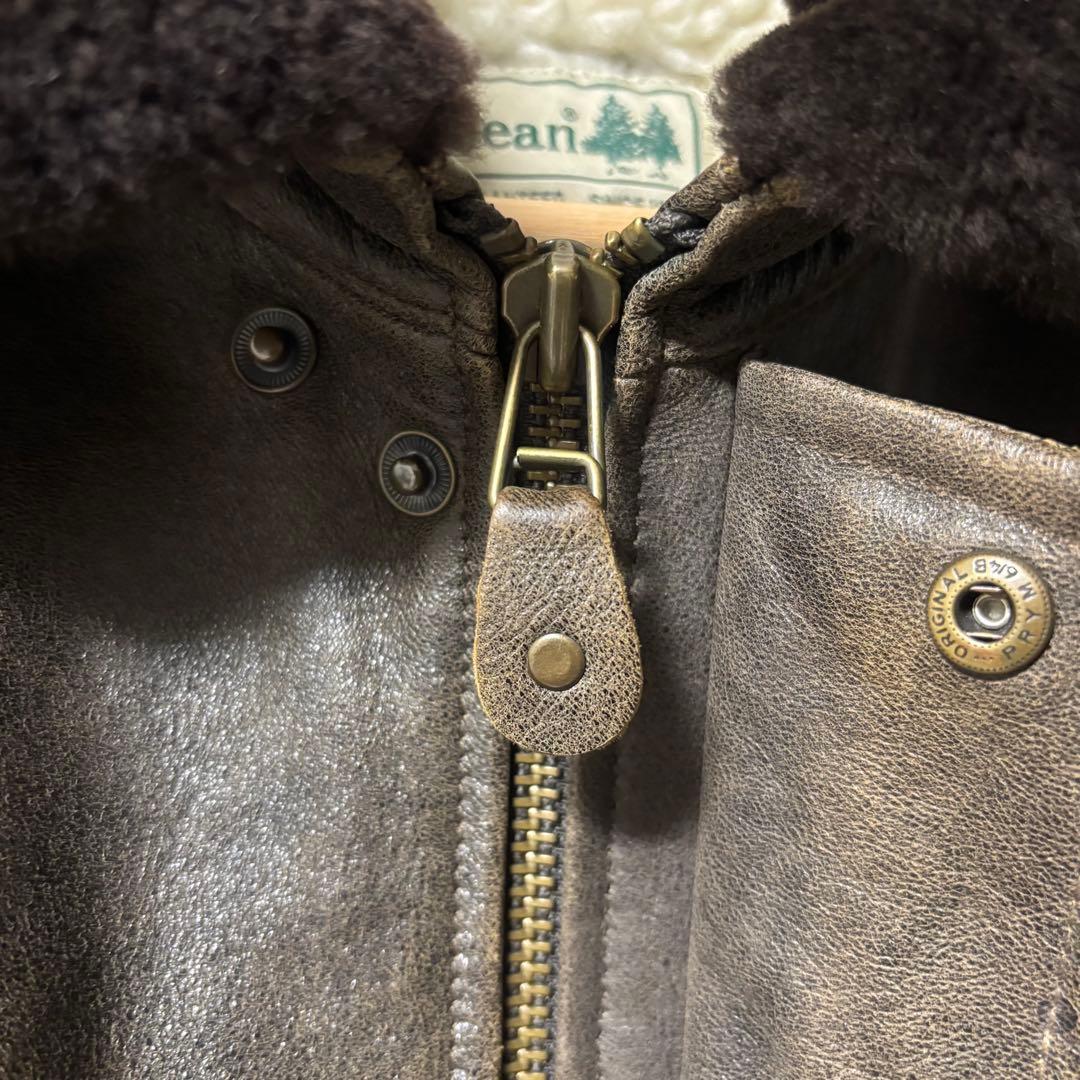 L.L.Bean レザーフライトジャケット 襟ボア G-1型　MからL相当