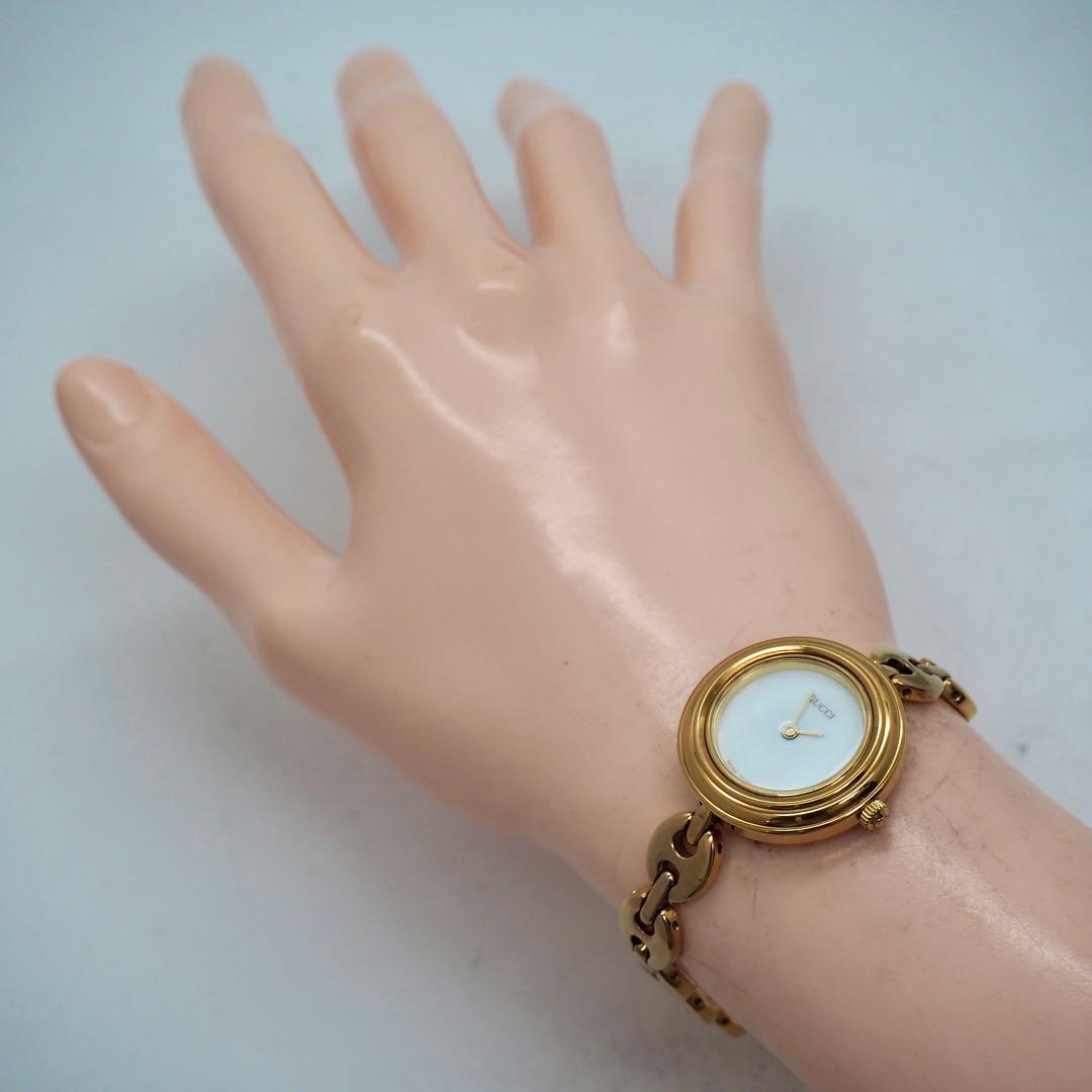 242 稼働【美品】GUCCI 時計 箱付き チェンジベゼル 6色 ゴールド