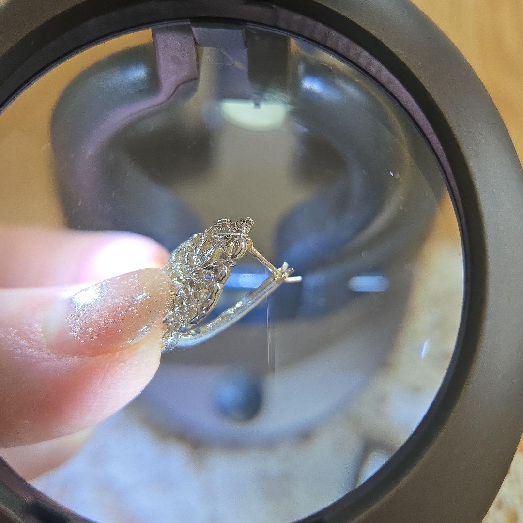 agete シルバー 透かし ピアス ポストのみK10 アガット