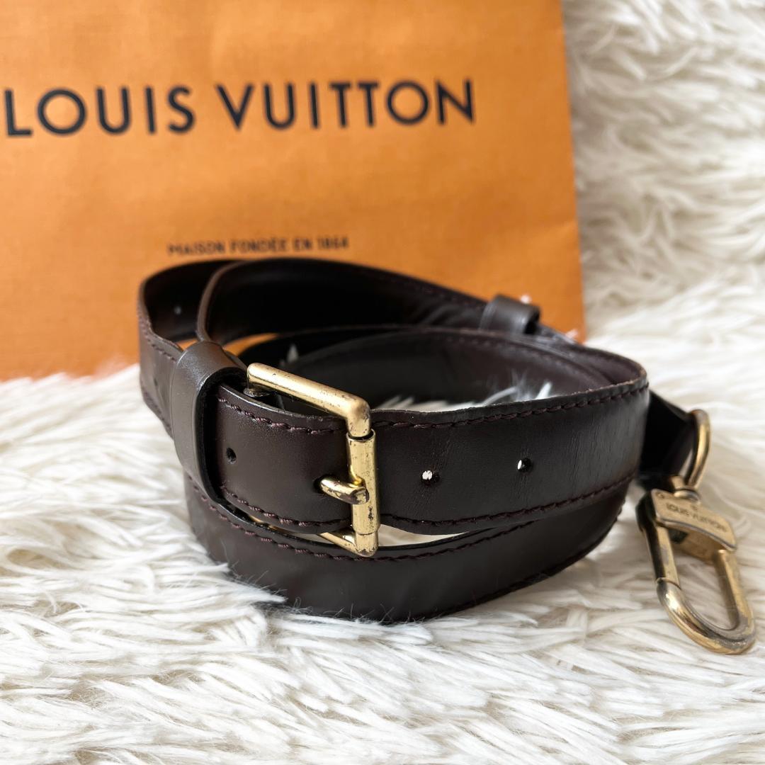 ルイヴィトン レザー ショルダーストラップ ブラウン G金具 VUITTON