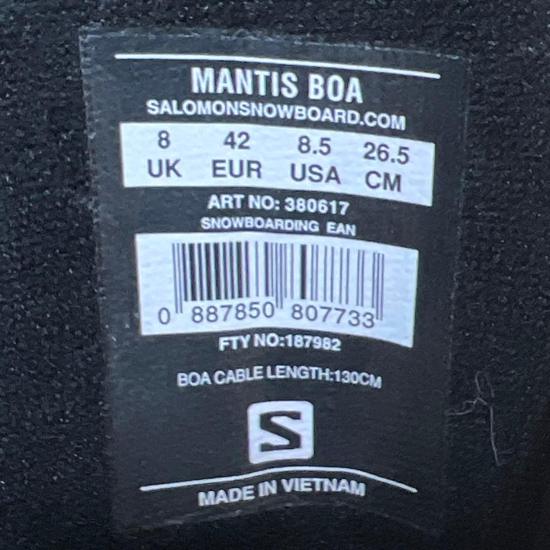 【美品_即日発送】SALOMON スノボブーツMANTIS BOA 26.5cm
