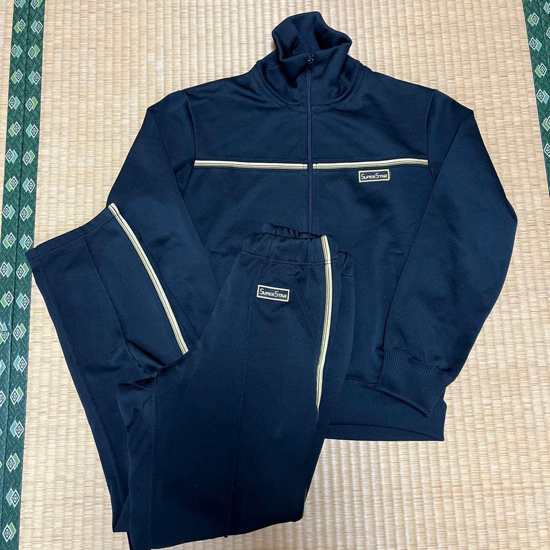 ミズノ スーパースター ジャージ セットアップ ブラック M レトロ