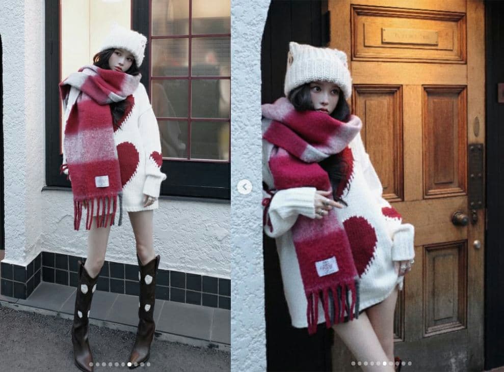 ダーリッチ darich チェックボリュームマフラー 名古屋6周年限定