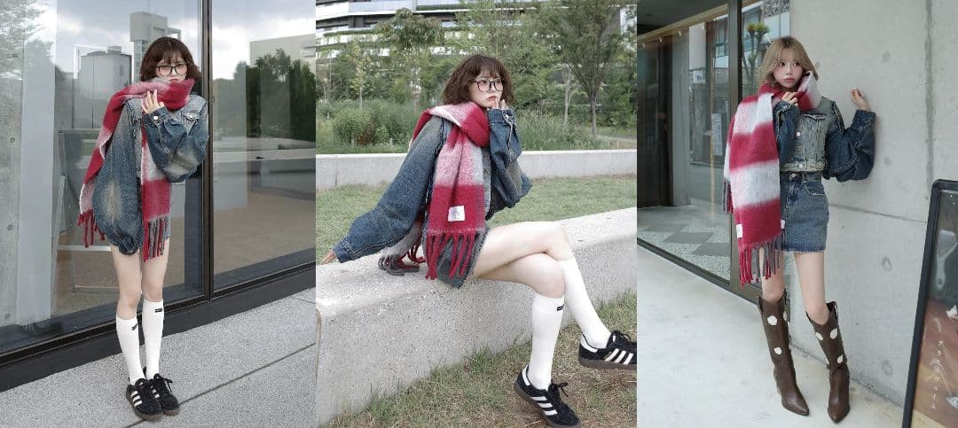 ダーリッチ darich チェックボリュームマフラー 名古屋6周年限定