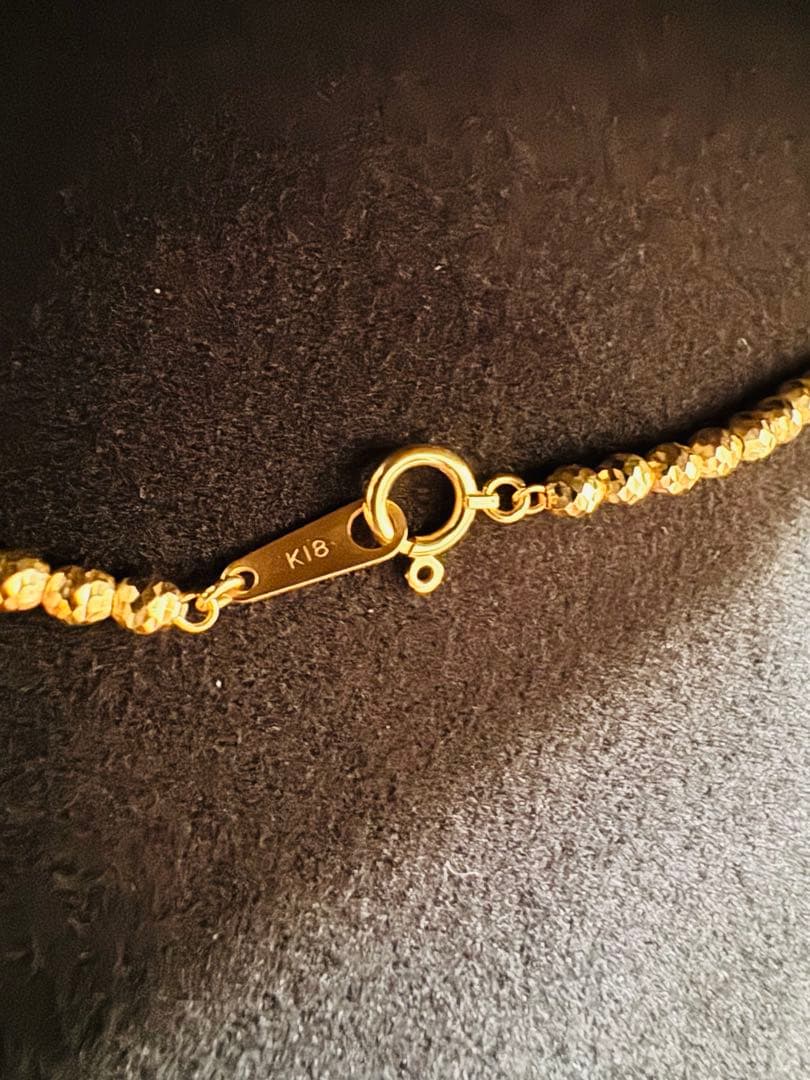 シャンデリアカットボール ネックレス K18 幅3mm 55cm(室内試着のみ