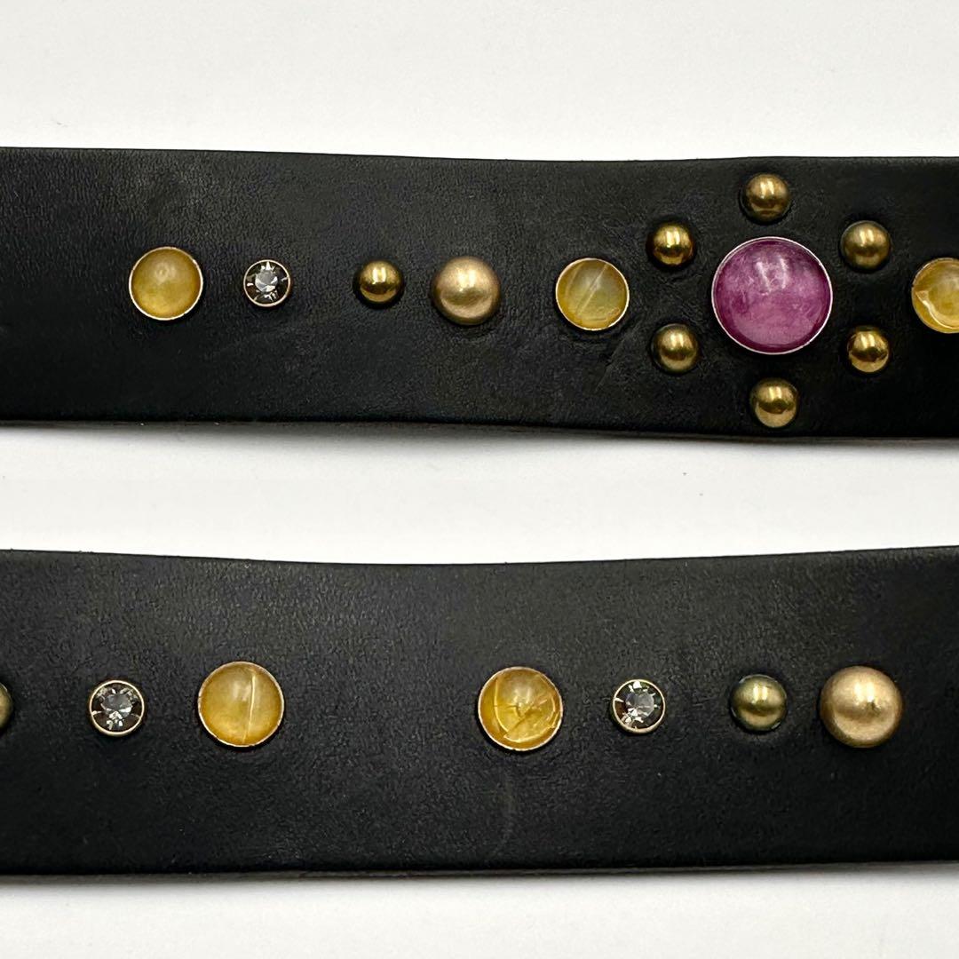 希少✨ ドルチェ＆ガッパーナ カラーストーン ベルト マルチカラー