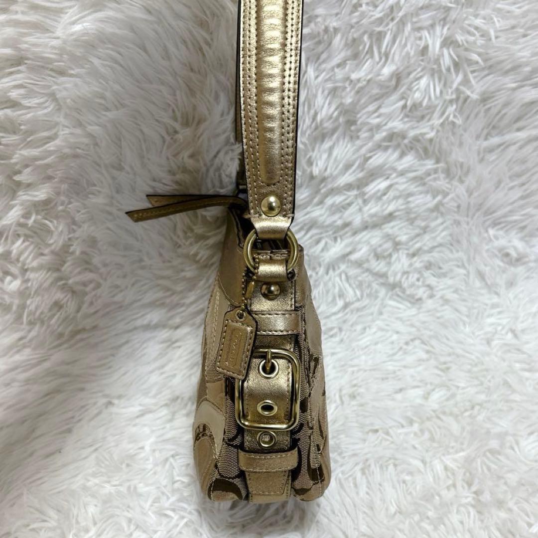COACH コーチ パッチワーク ワンショルダーバッグ ゴールド 金色41886