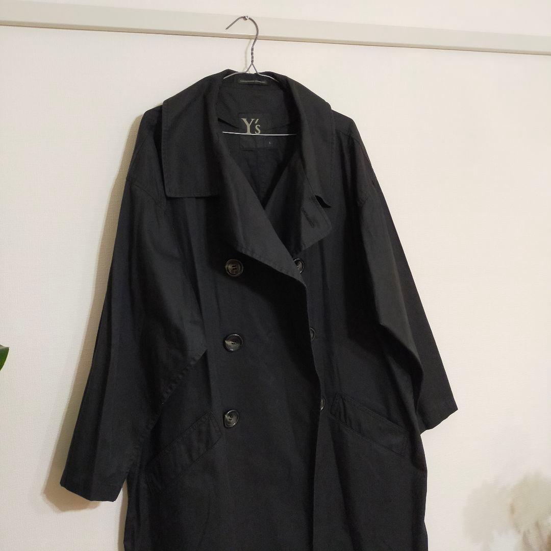 ワイズ ヨウジヤマモト Y's ヴィンテージ コットン トレンチコート 黒