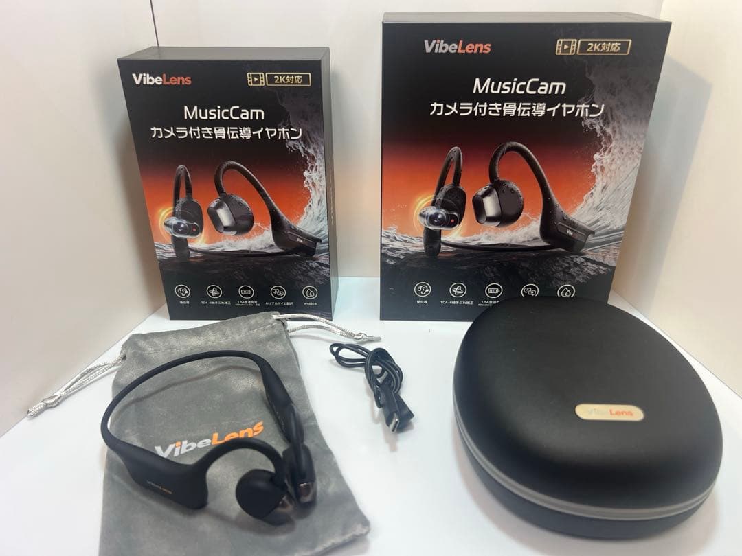 VibeLens MusicCam カメラ付き骨伝導イヤホン（2K対応） - メルカリ