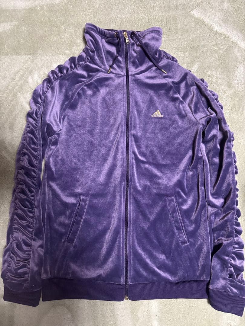 adidas ベロア ジャージ セットアップ 紫 レディース OTサイズ - メルカリ