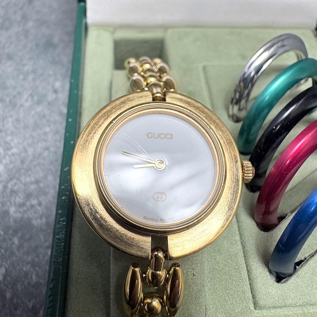GUCCI ゴールド アナログ腕時計 5色ベゼルセット 稼動品 - メルカリ