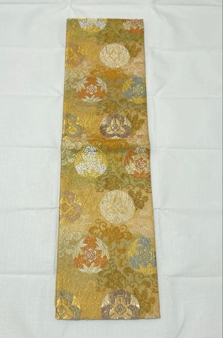 誉田屋源兵衛 袋帯 純金 有職花唐草文 西陣織 正絹 金銀糸 帯屋源兵衛