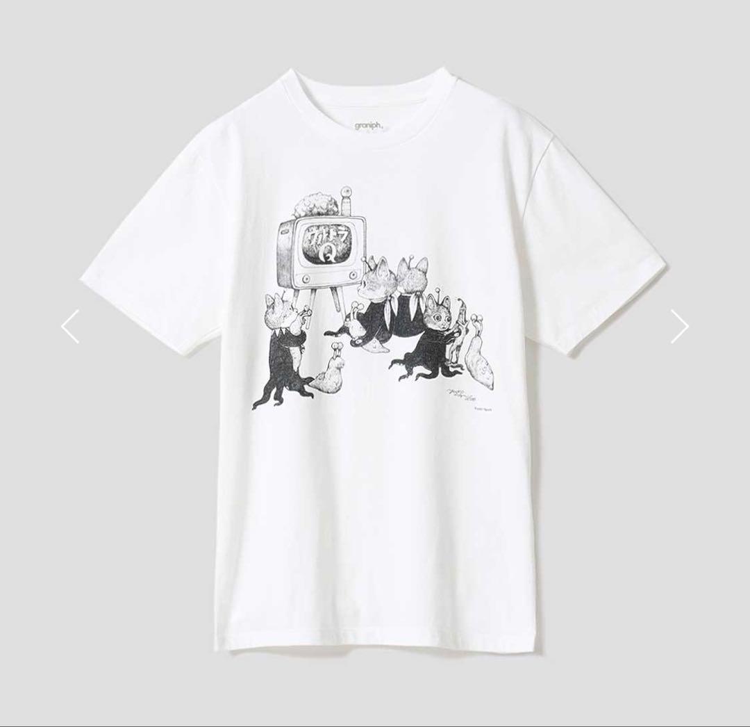 グラニフ ヒグチユウコ ウルトラマン 半袖Tシャツ テレビの前に集合 L