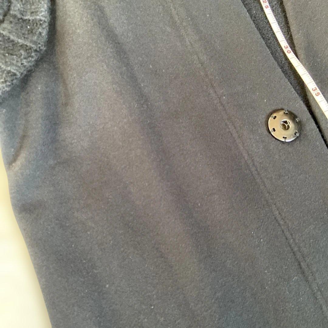 y's ワイズ ニットドッキングロングフーディ 黒 2