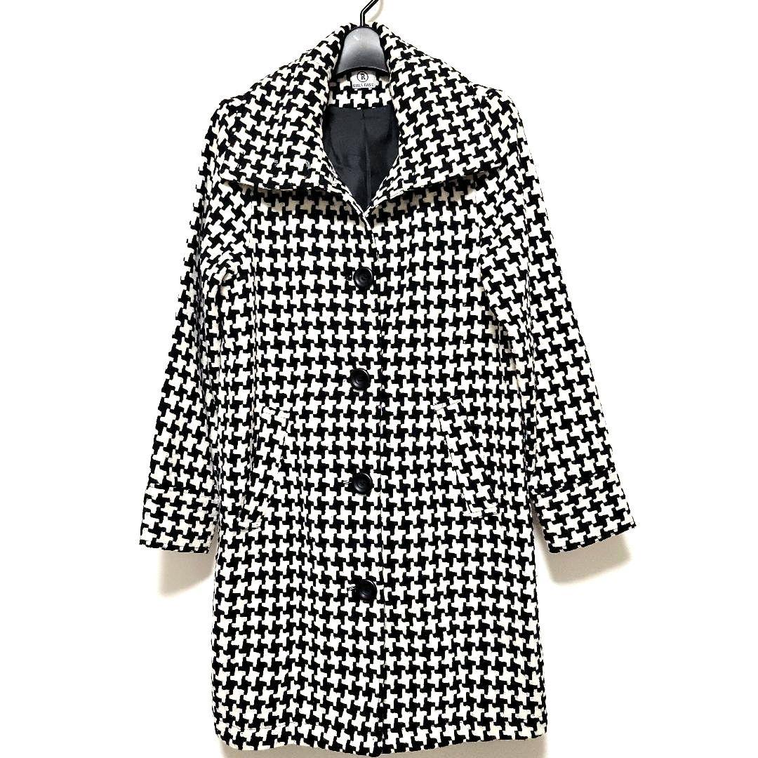 GIRLS BASIC ハウンドトゥース柄 ロングコート 【M】アウター - メルカリ