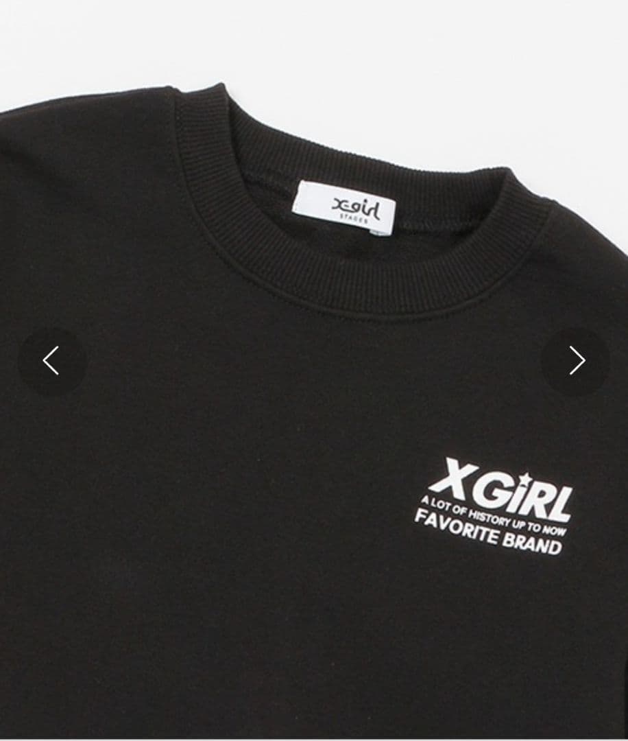 《新品タグ付き》X-girlStagesスランテッドロゴトレーナースカートSET