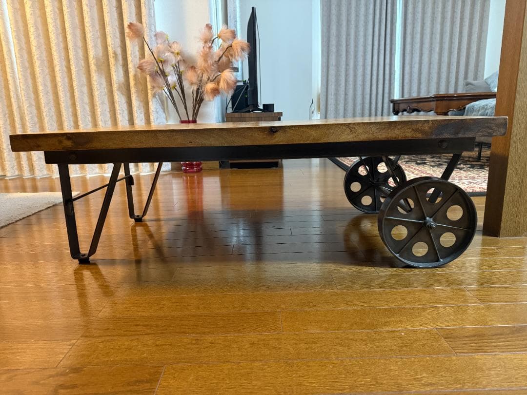 《送料込》ニトリ センターテーブル 工業系デザイン キャスター付き