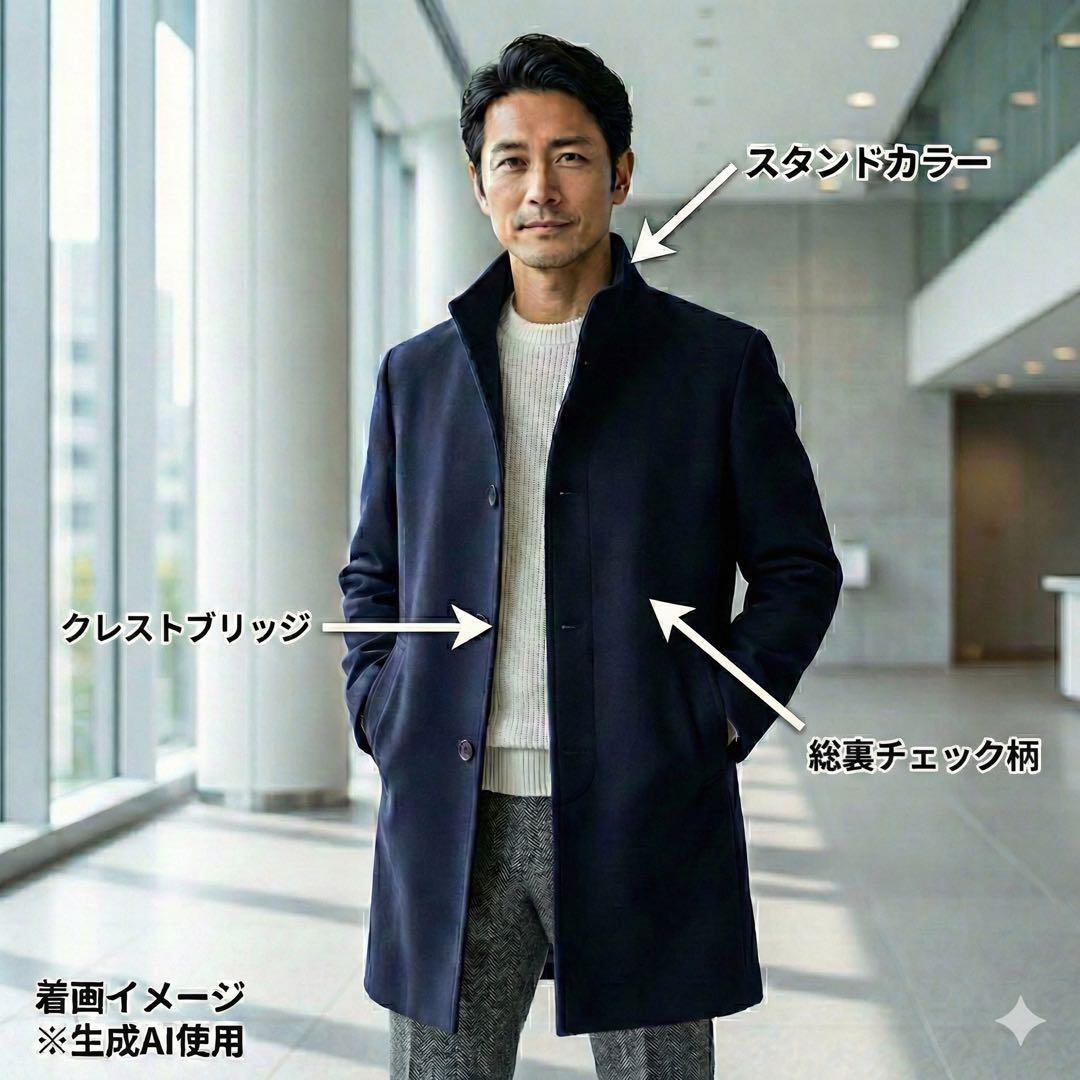 ブラックレーベルクレストブリッジ ウールコート M チェック 紺 三陽商会 ブラックレーベルクレストブリッジ ウールコート M チェック 紺 三陽