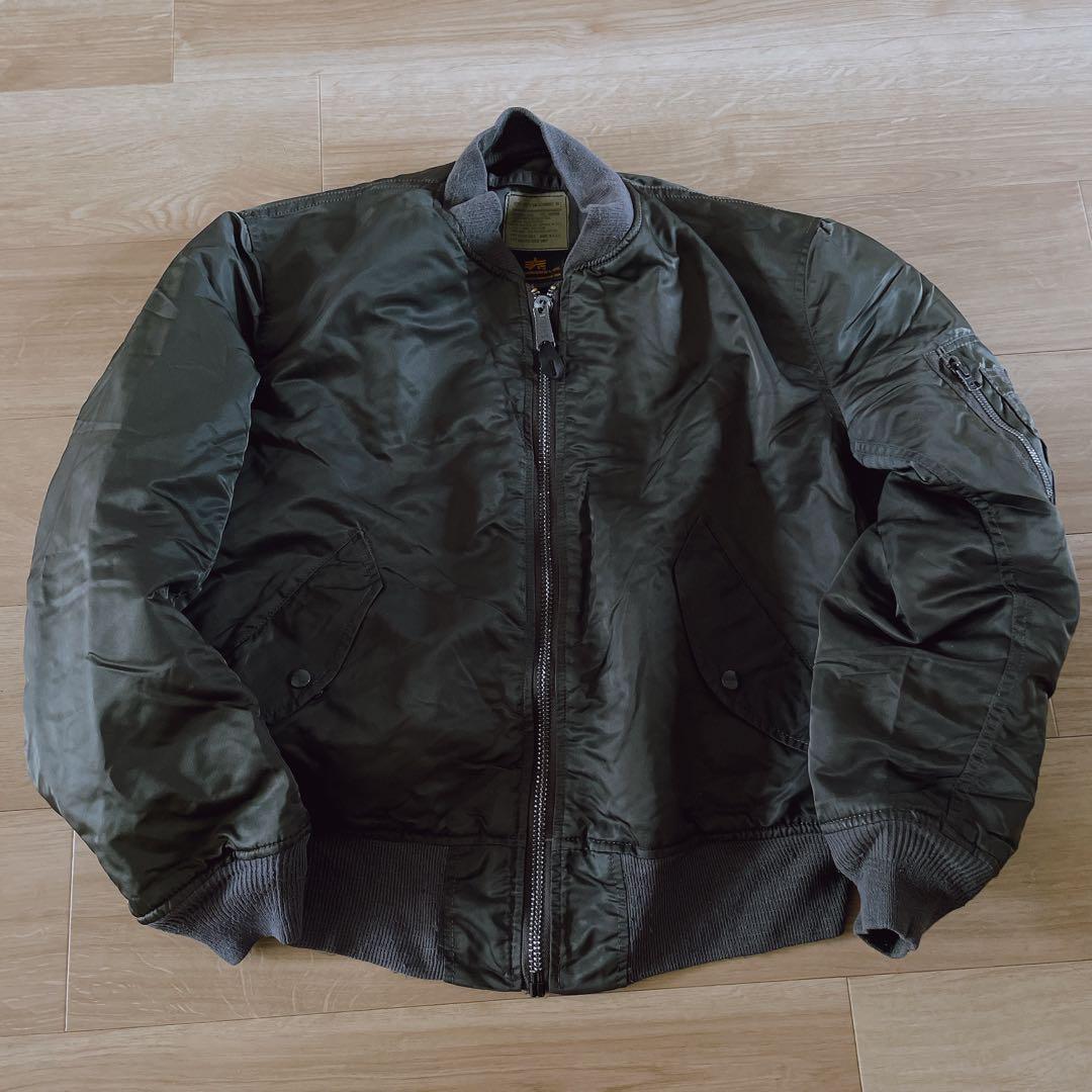 ALPHA アルファ USA製 MA-1 フライトジャケット M カーキ - メルカリ