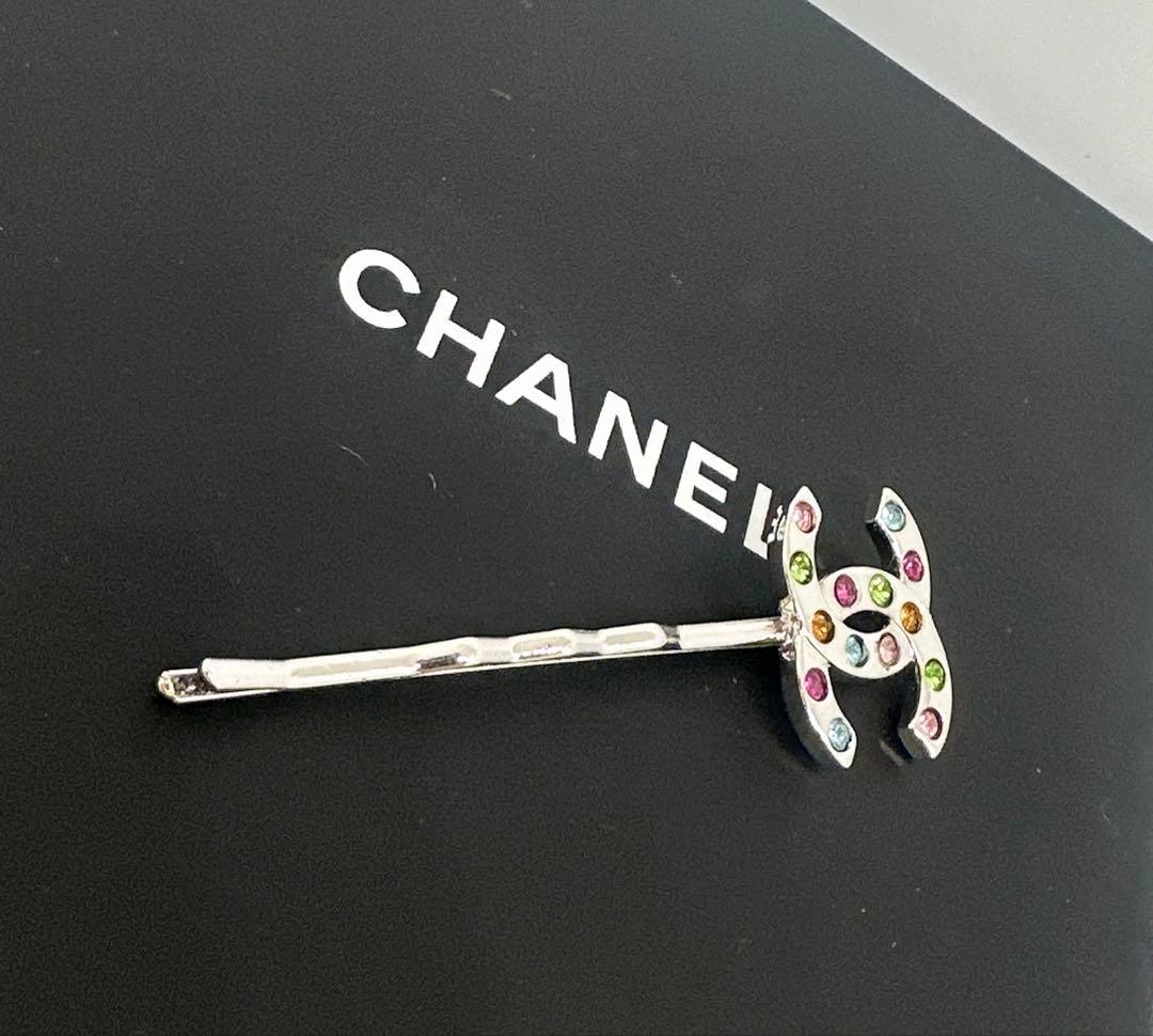 CHANEL ヘアピン マルチカラーココマーク 00T シャネル シルバー