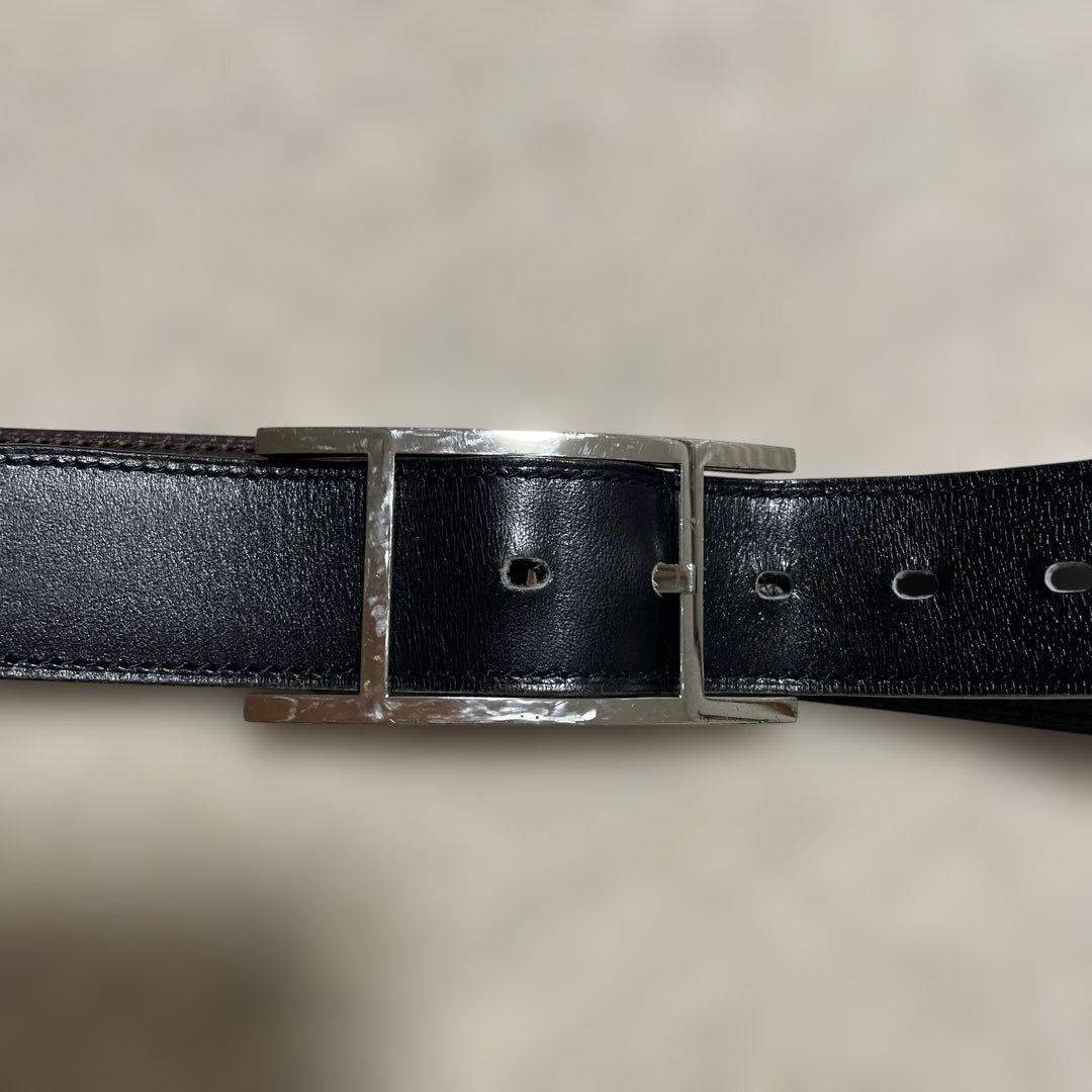 【HERMES】リバーシブルベルト 《カンタン》 32 黒 / ショコラ