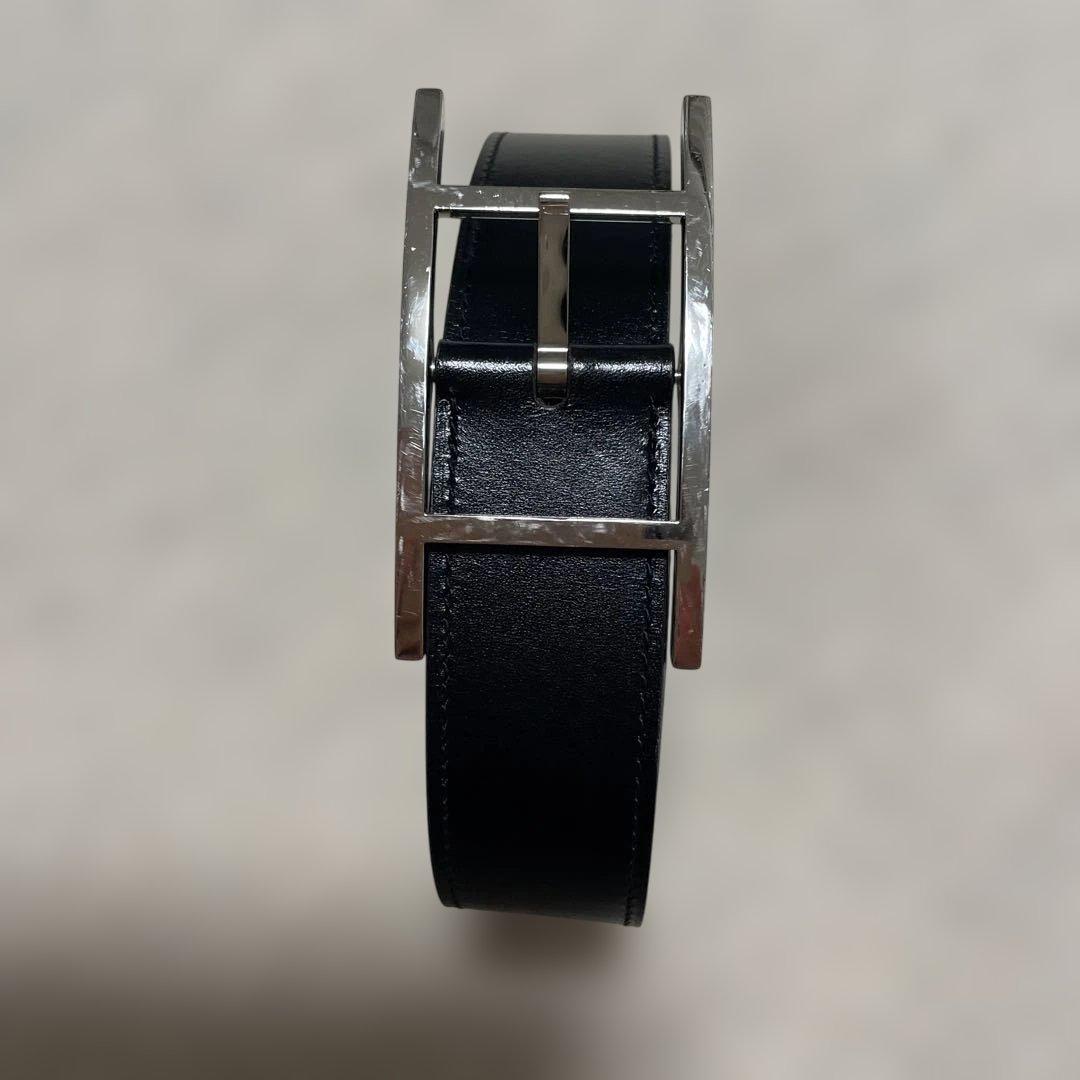 【HERMES】リバーシブルベルト 《カンタン》 32 黒 / ショコラ