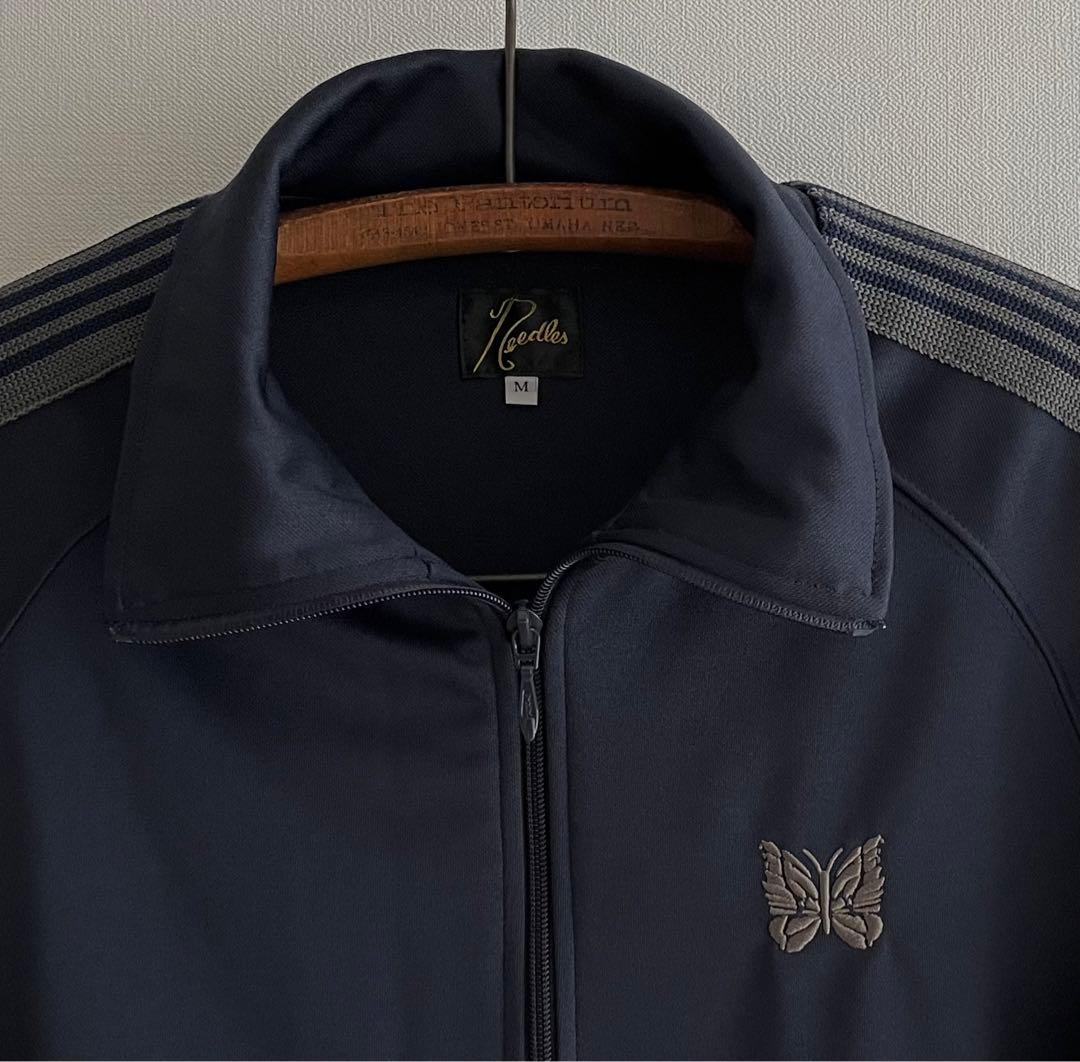 NEEDLESニードルスMトラックジャケットJ0226ネイビー刺繍ジャージ