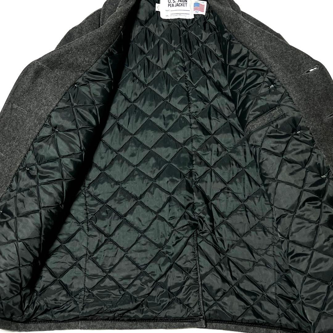 schott USA製 740N Pコート ダークグレー 42 メルトンコート - メルカリ