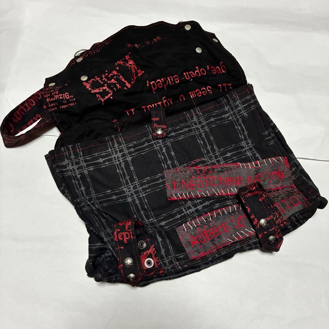 専用h.NAOTO パンク ロック ショルダーバッグ 赤 黒 レッド ブラ