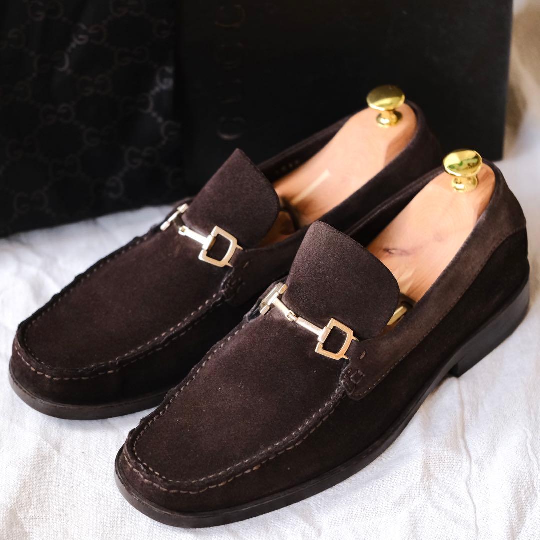 GUCCI グッチ スエードホースビットローファー 茶41.5E GUCCI/グッチ SIZE 7【ホースビットローファー/スエード】 | 高級中古
