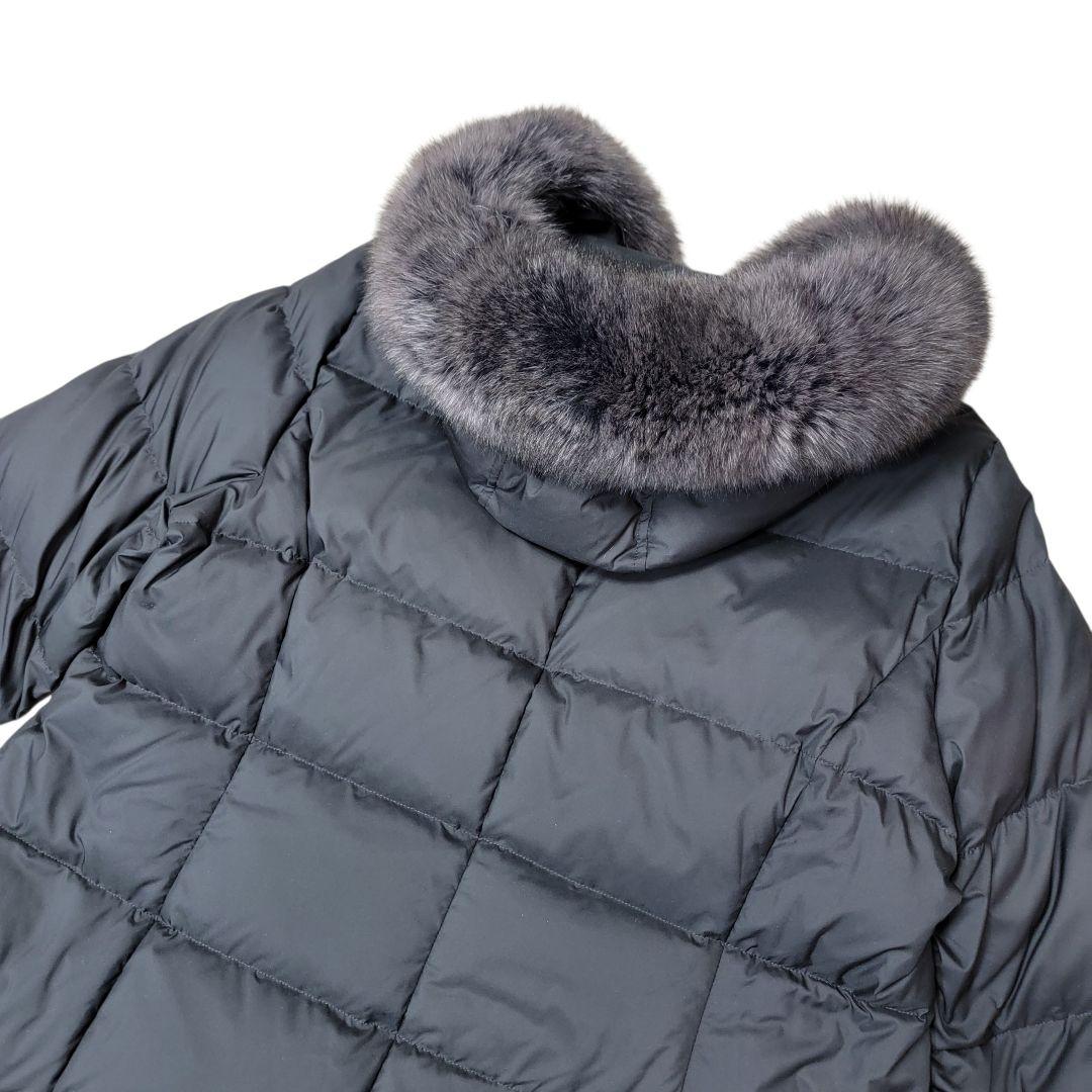 極美品 レリアン プラスハウス 17+ フォックスファー付 ダウンコート