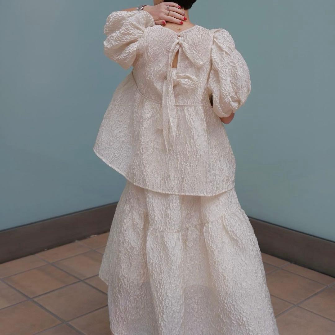 新品】machatt マチャット シアー ジャガードトップス ライトベージュ