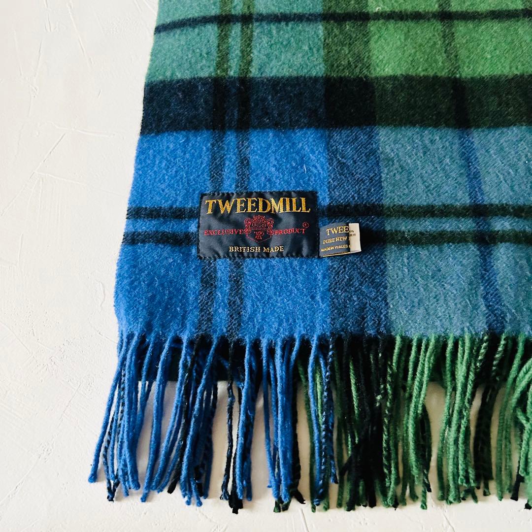 SLOBE IENAスローブイエナツイードミルウール大判ストールブルー