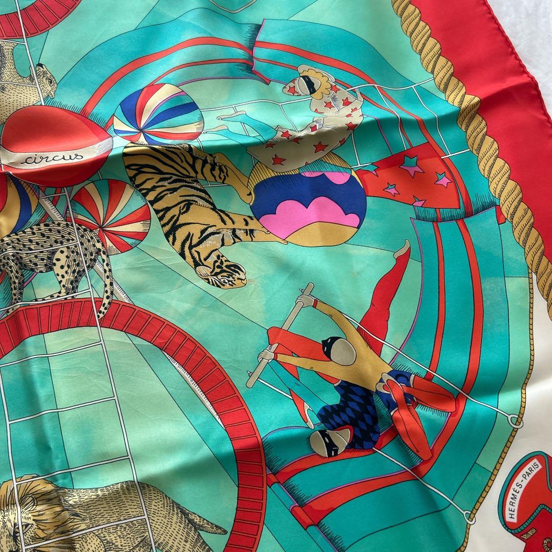美品エルメス カレ90 circus サーカス スカーフ シルク - メルカリ