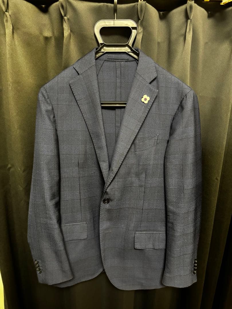 ラルディーニセットアップスーツ ネイビー48 中古・古着通販】LARDINI (ラルディーニ) セットアップスーツ ネイビー