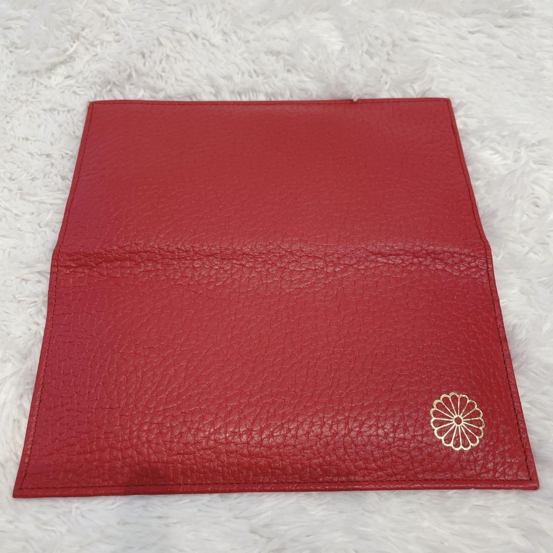皇居限定 新品✨本革長財布 菊の御紋 レッドカラー - メルカリ