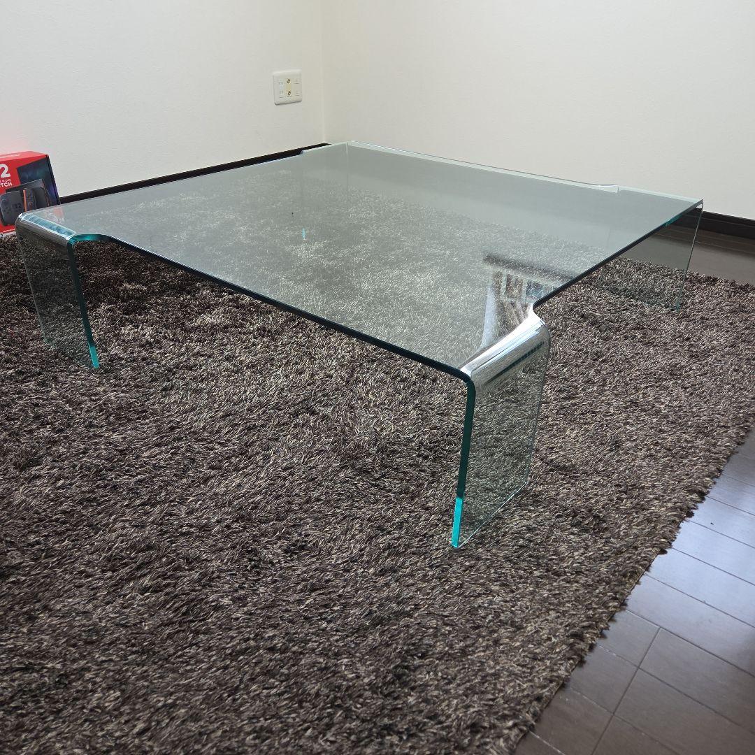 IDC大塚家具強化ガラスローテーブル - メルカリ