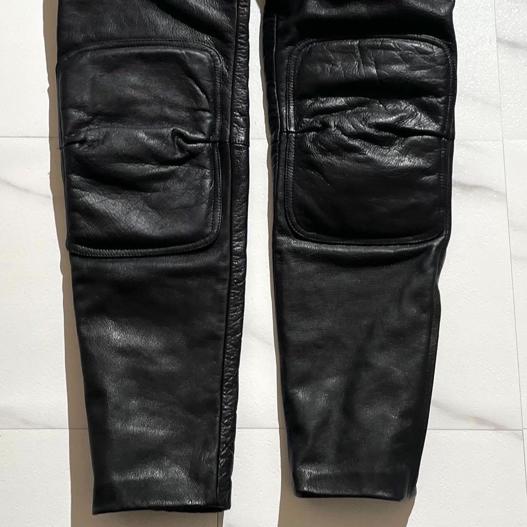 美品◦XL✨】LEAD レザーパンツ ベルト バイクパンツ 黒 LL - メルカリ