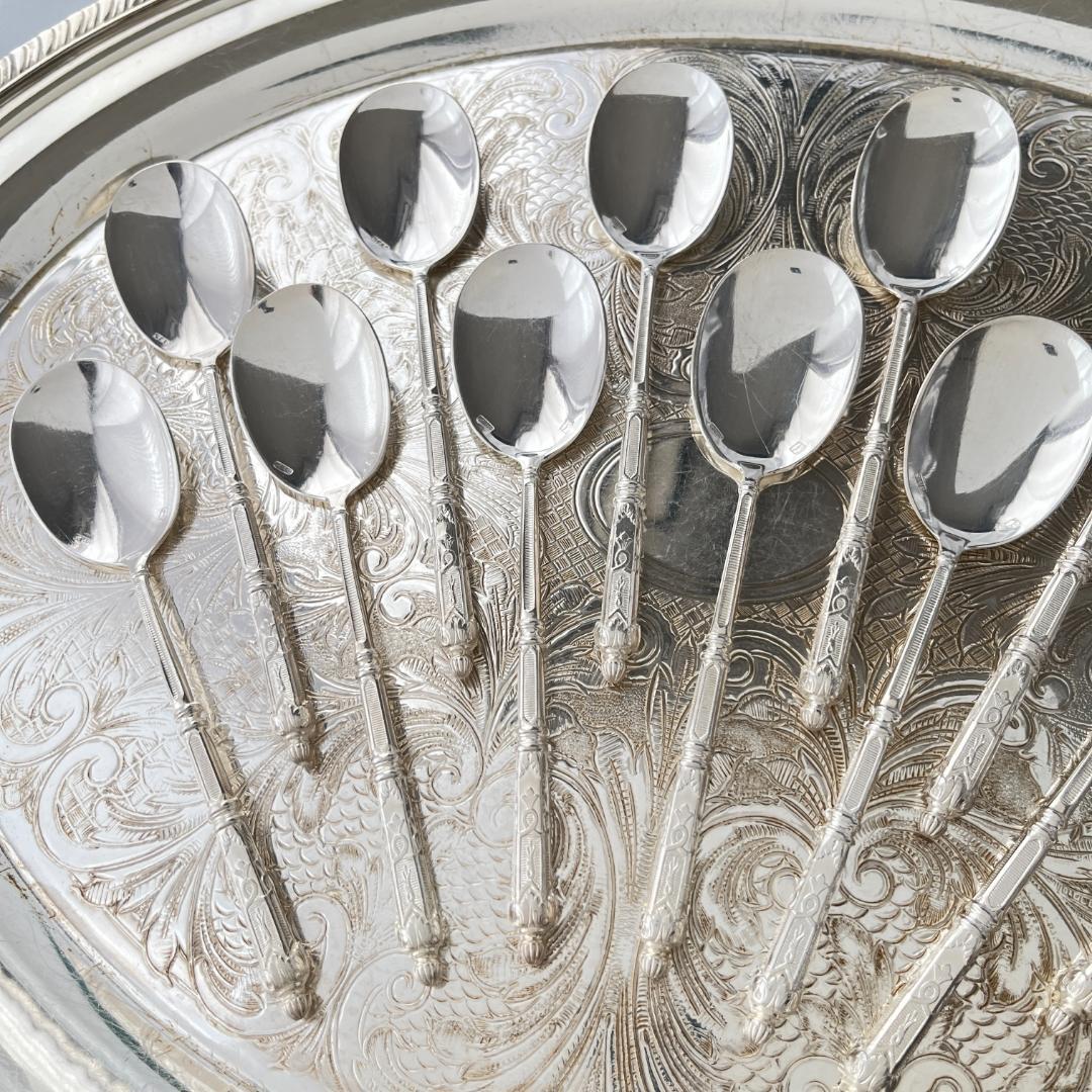 【SFAM】 ロシア様式のアイスクリームスプーン 12本組 仏蘭西 13.5cm