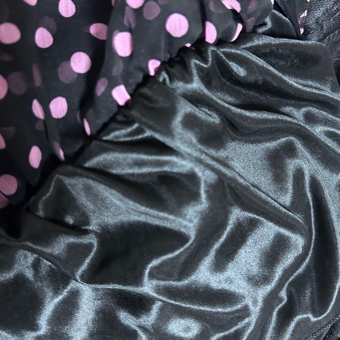 新品】ピンク 黒 Y2K 平成ギャル 姫ギャル 姫系 ❤︎ ドット柄