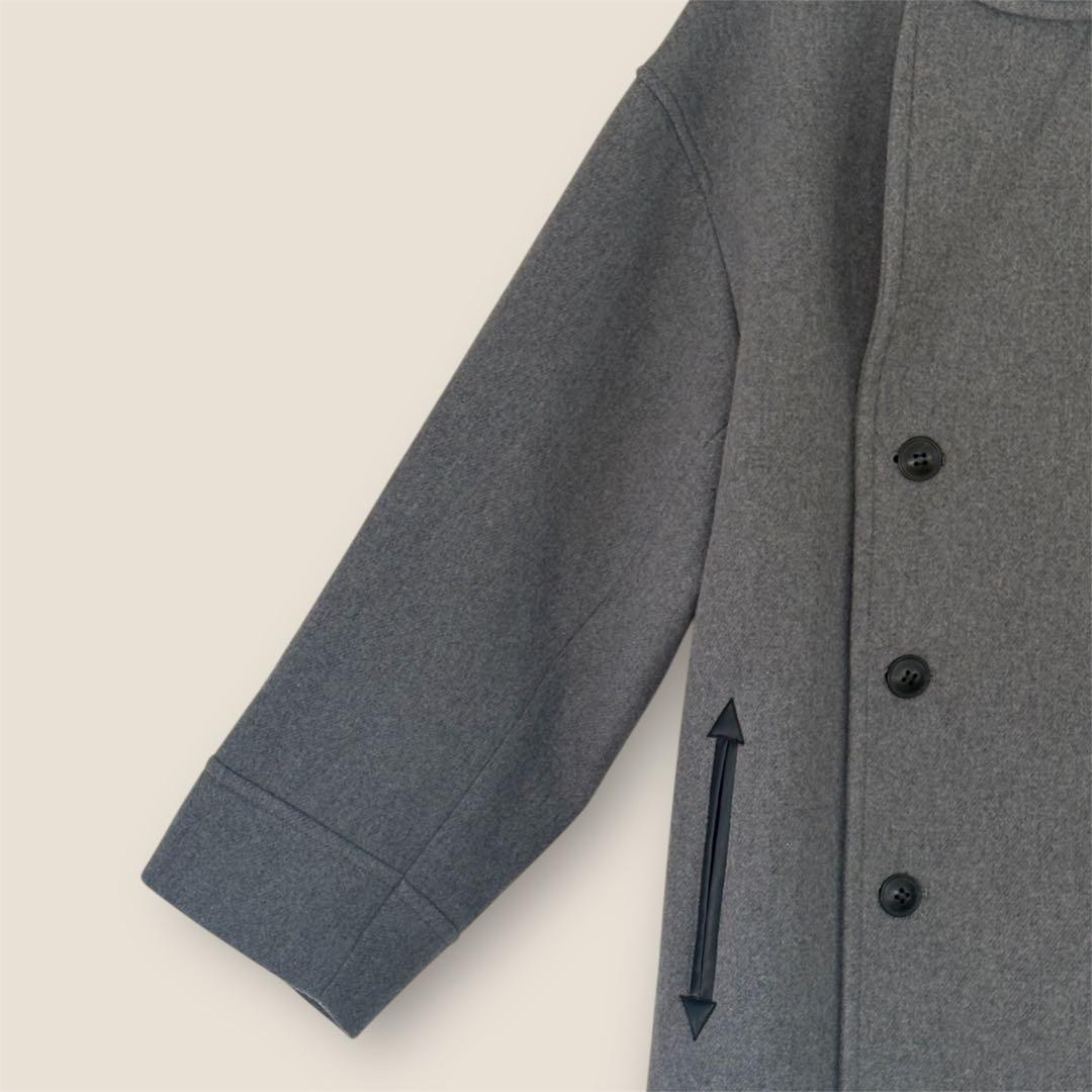 美品 uncrave アンクレイブ プルーフメルトンロング Pコートグレー