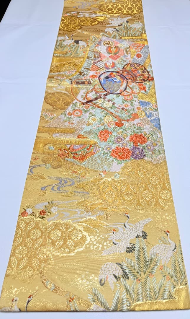 高級 袋帯 正絹 六通柄 西陣織 ゴールド 訪問着 留袖 色無地 約40万円
