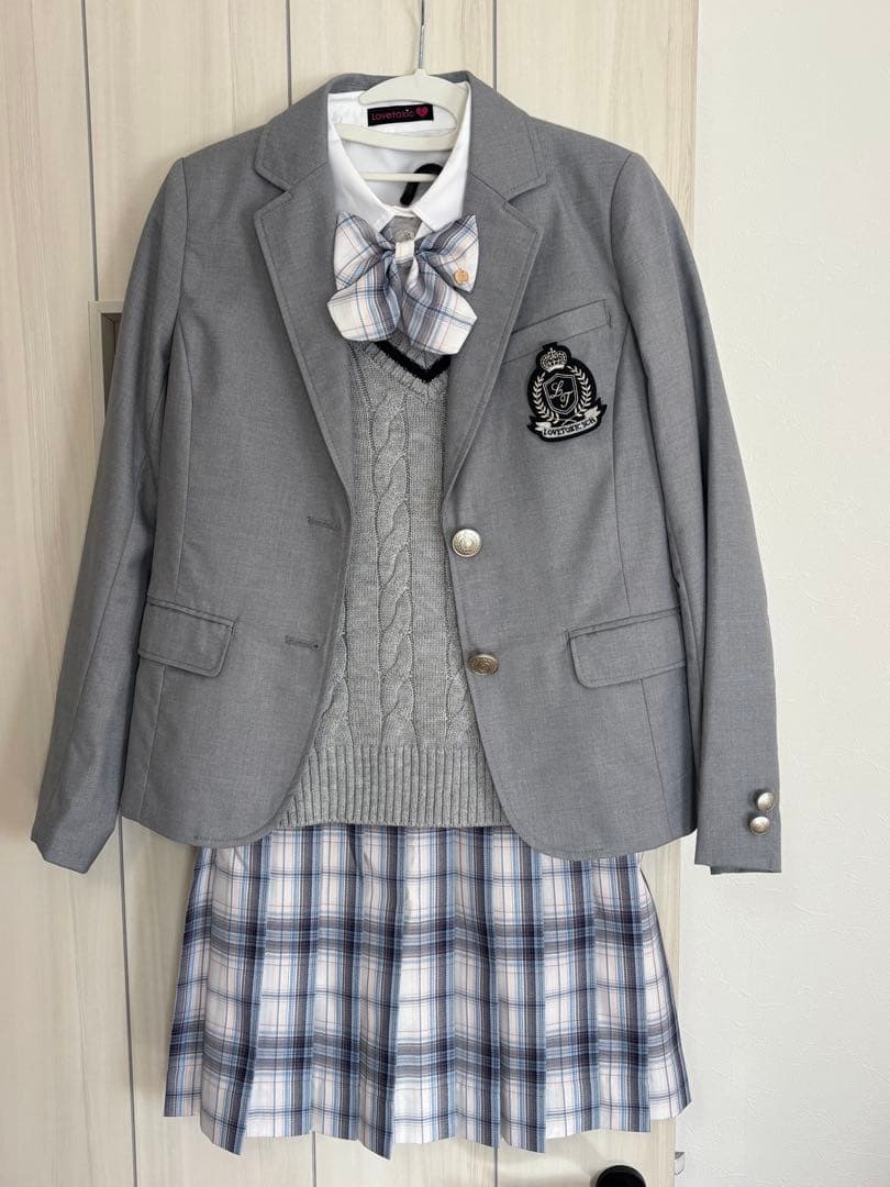 Lovetoxic フォーマルスーツ セット 卒服 ラブトキシック 160 ラブトキシック Lovetoxic 【卒服】エンブレム付ボレロジャケット