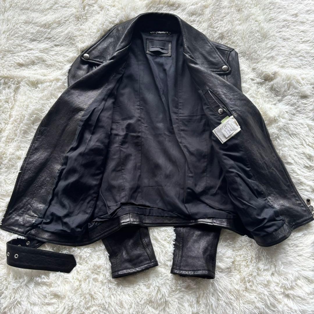 極美品 ディーゼルブラックゴールド ダブルライダースジャケット