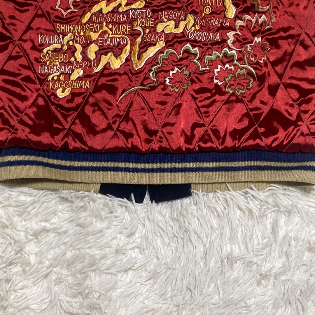 美品】テーラー東洋 別珍 スカジャン M 虎 鷲 龍 日本地図