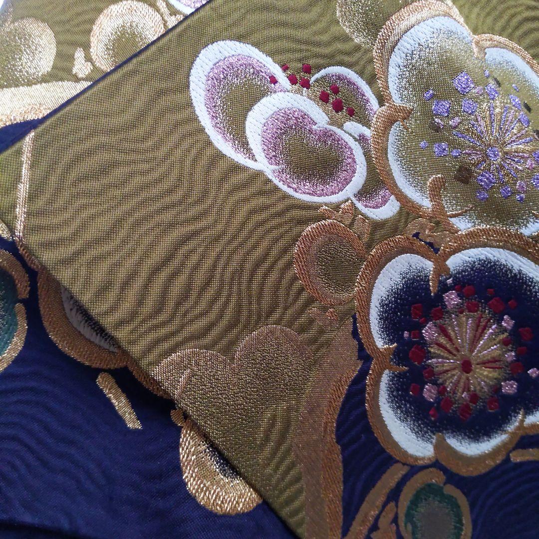 351華やぎ【桜蝶 紺色×ワイン色】【振袖6点フルセット】卒業謝恩会